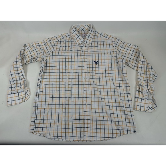 Other - Frederick Martin WVU Mountaineers Button Down Shirt Men's Size L 41-42 Blue Gold